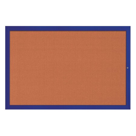 United Visual Products Hinge-less Radius Corkboard, 24"x36", Black Alum Frame/Keylime UVEB2436R-BLACK-KEYLIME